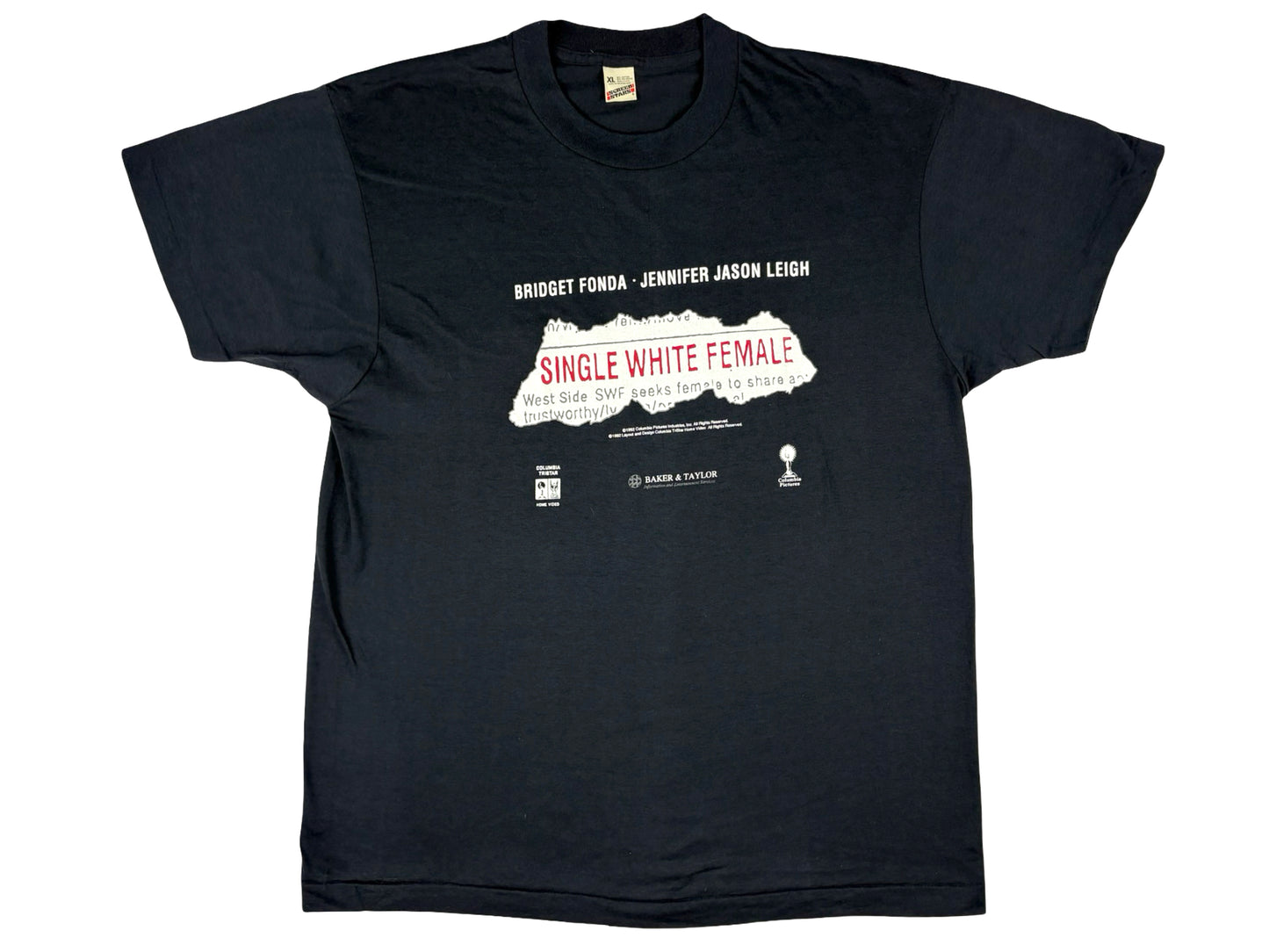 Vintage Single White Female Movie Black T-Shirt 90s 1994 SWF