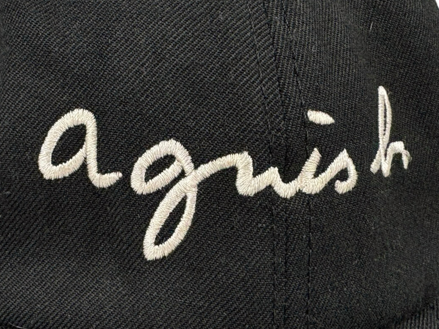 Agnes B. Embroidered Black Hat