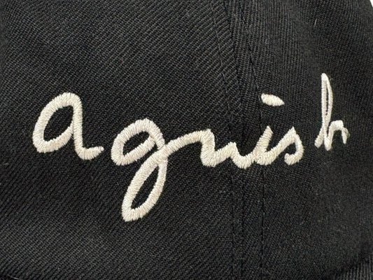Agnes B. Embroidered Black Hat