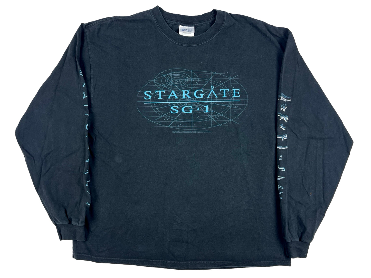 Vintage Stargate SG-1 L/S Black T-Shirt TV Show y2k