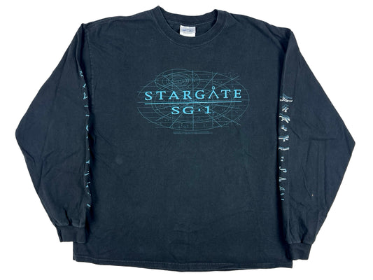 Vintage Stargate SG-1 L/S Black T-Shirt TV Show y2k