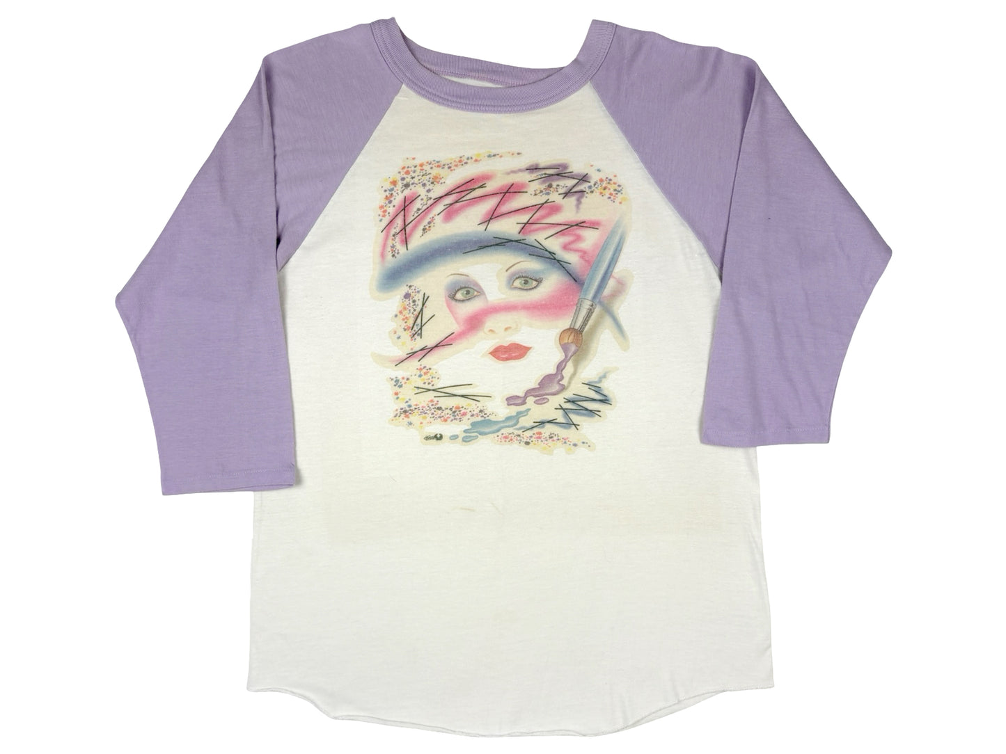 Vintage 80's Woman Art Raglan T-Shirt