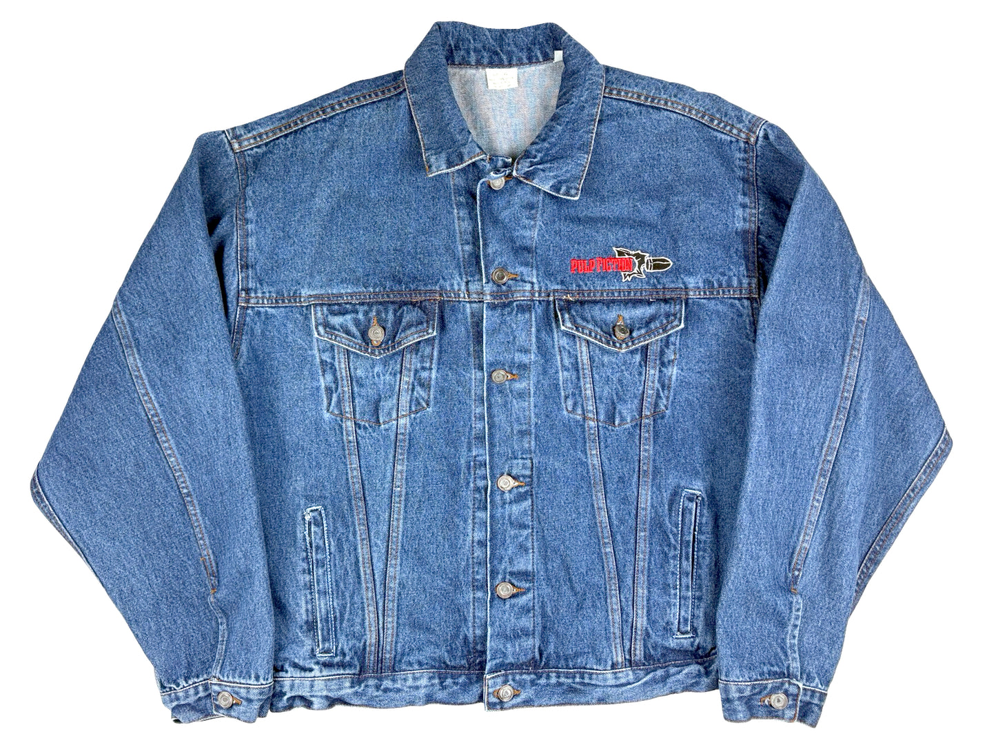 Vintage Pulp Fiction Embroidered Jean Jacket
