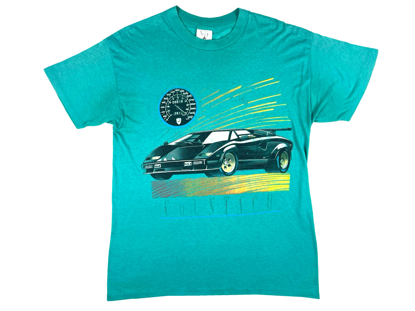 Vintage Lamborghini Countach Turquoise T-Shirt