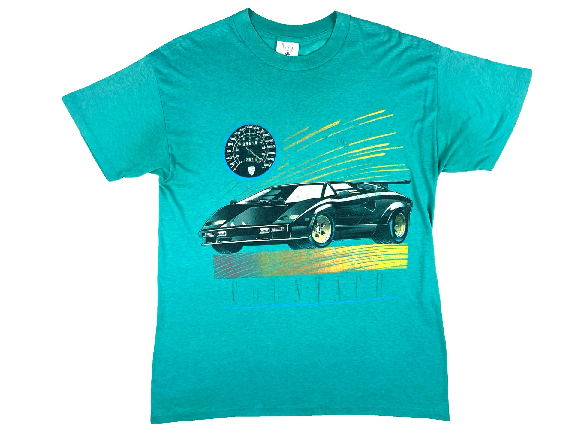 Vintage Lamborghini Countach Turquoise T-Shirt