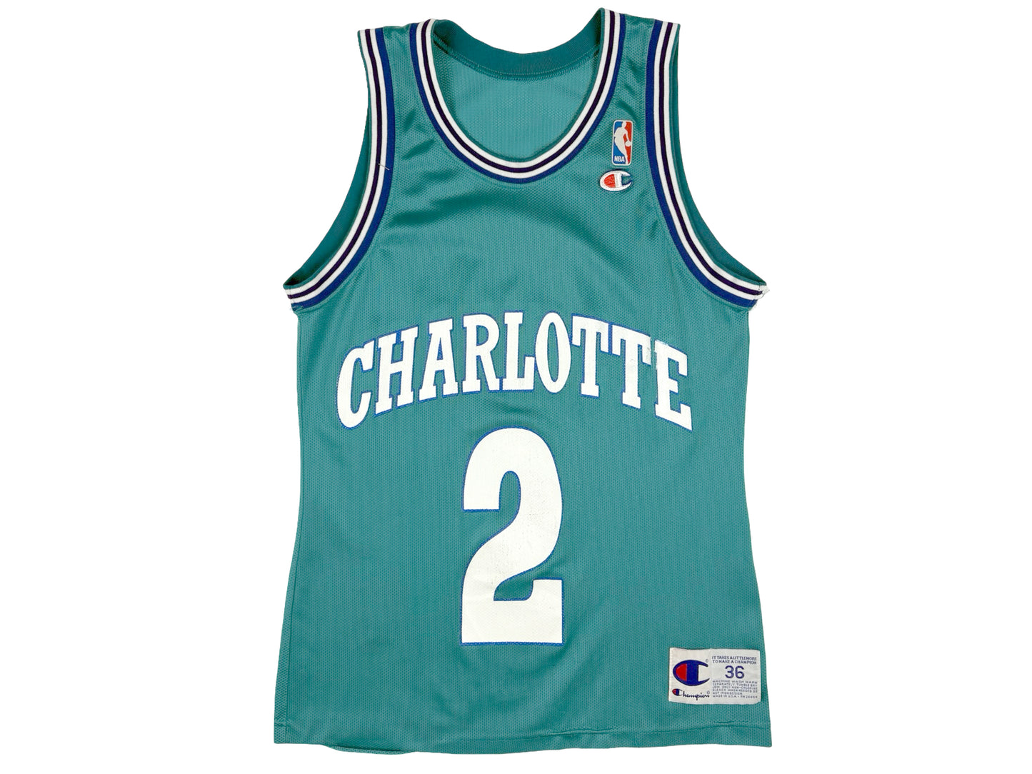 Vintage Champion Charlotte Hornets Larry Johnson Jersey