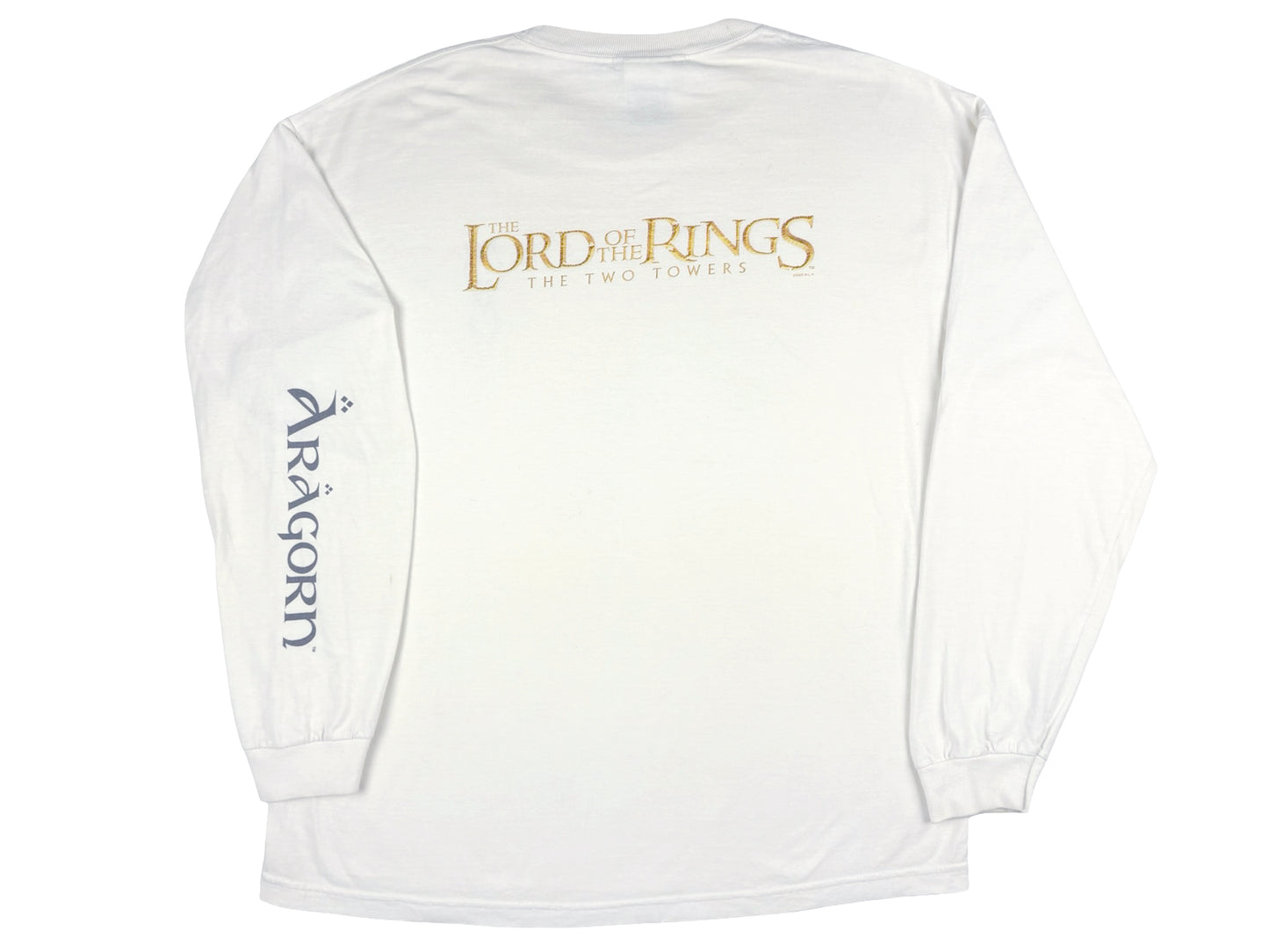 Vintage The Lord of The Rings 'The Two Towers' Aragorn White L/S Shirt