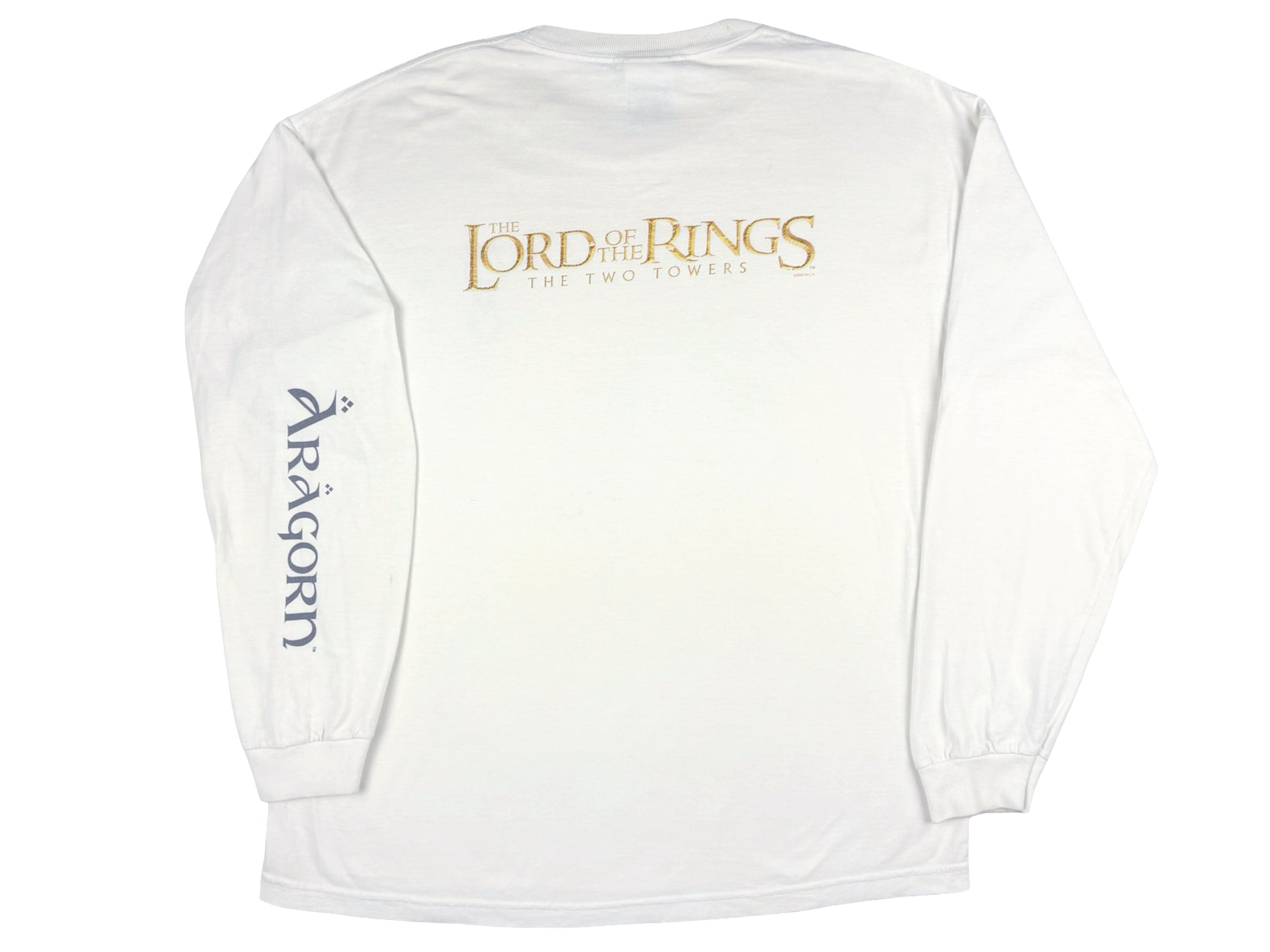 Vintage The Lord of The Rings 'The Two Towers' Aragorn White L/S Shirt