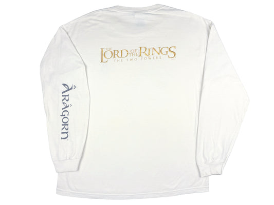 Vintage The Lord of The Rings 'The Two Towers' Aragorn White L/S Shirt