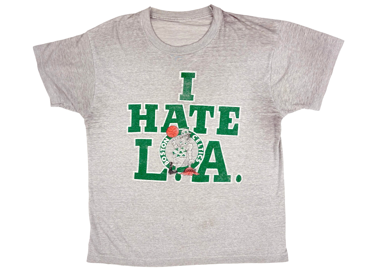 Vintage Boston Celtics 'I Hate LA' Threadbare T-Shirt Danny Ainge