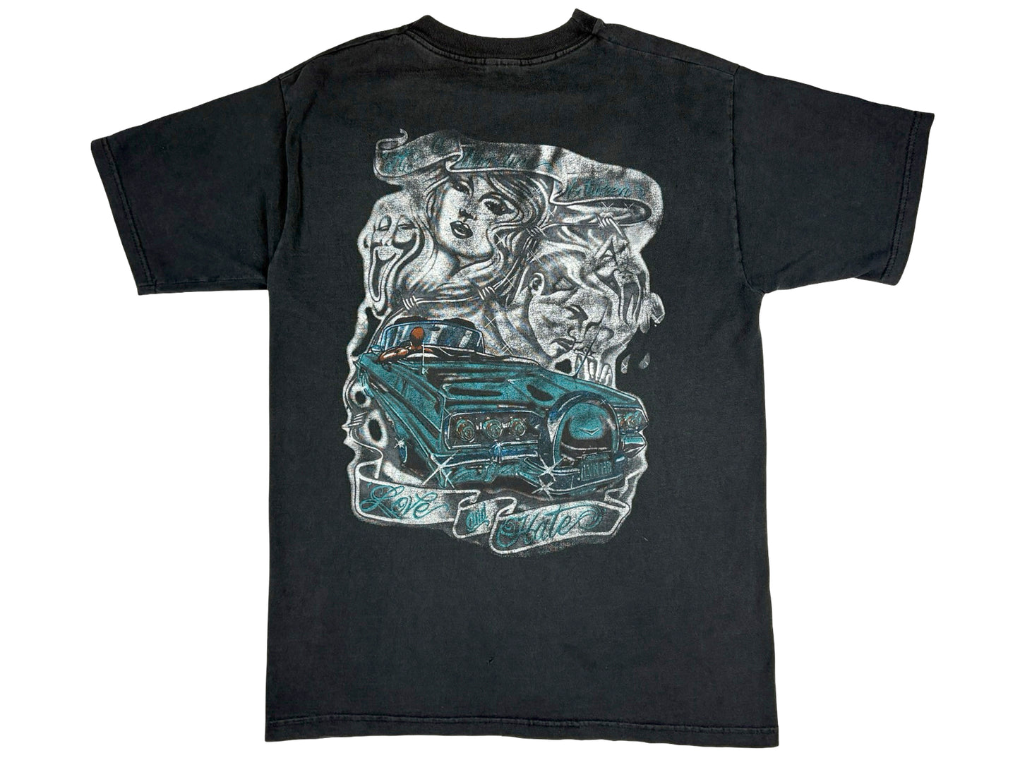 Vintage Chicano Art Love & Hate T-Shirt