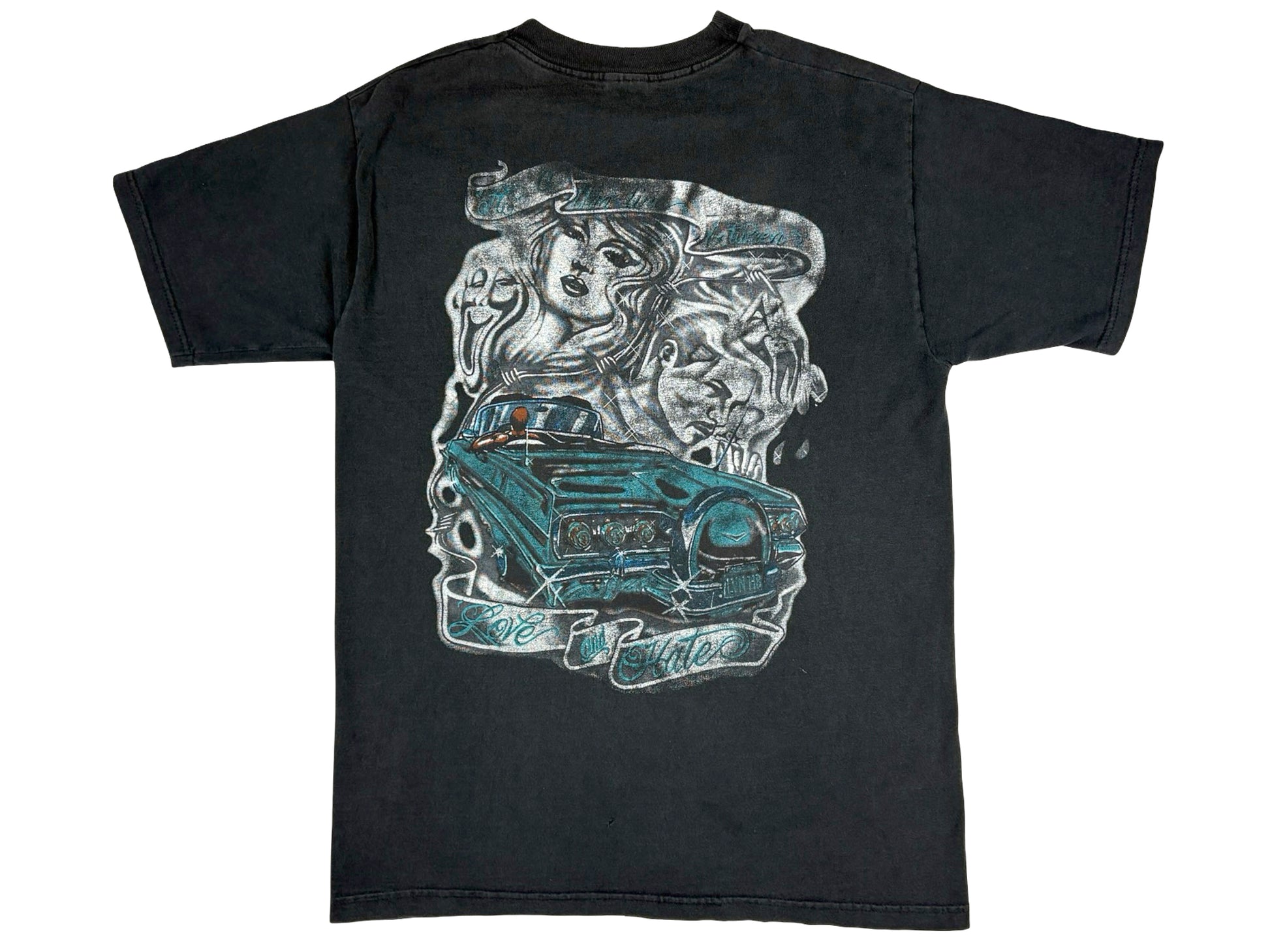 Vintage Chicano Art Love & Hate T-Shirt