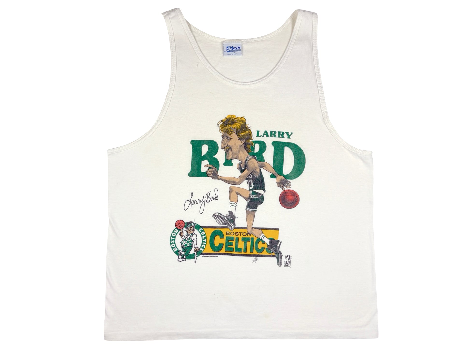 Vintage Boston Celtics Larry Bird Caricature Salem Tank Top