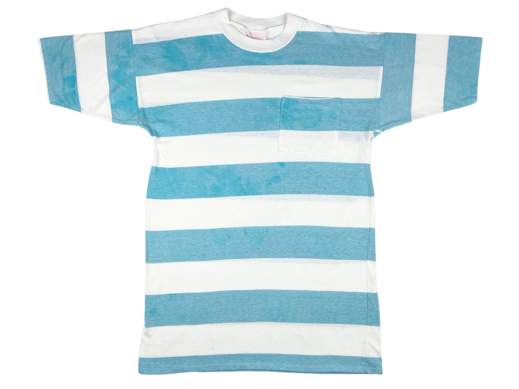 Blank Striped Blue & White Pocket T-Shirt