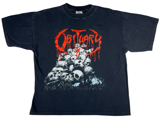Vintage Obituary Skull Pile T-Shirt