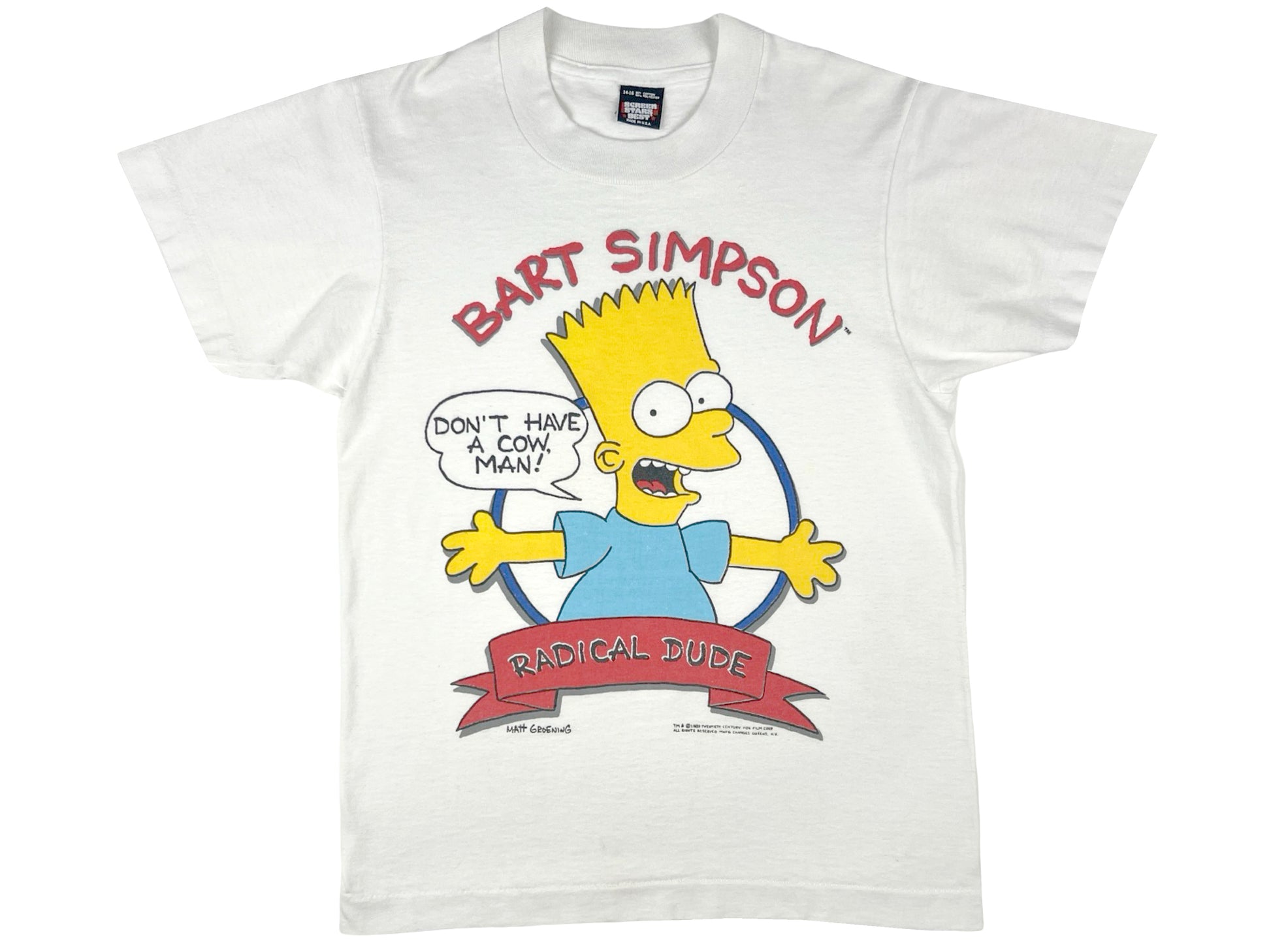 Vintage The Simpsons Bart Simpson Don't Have A Cow T-Shirt