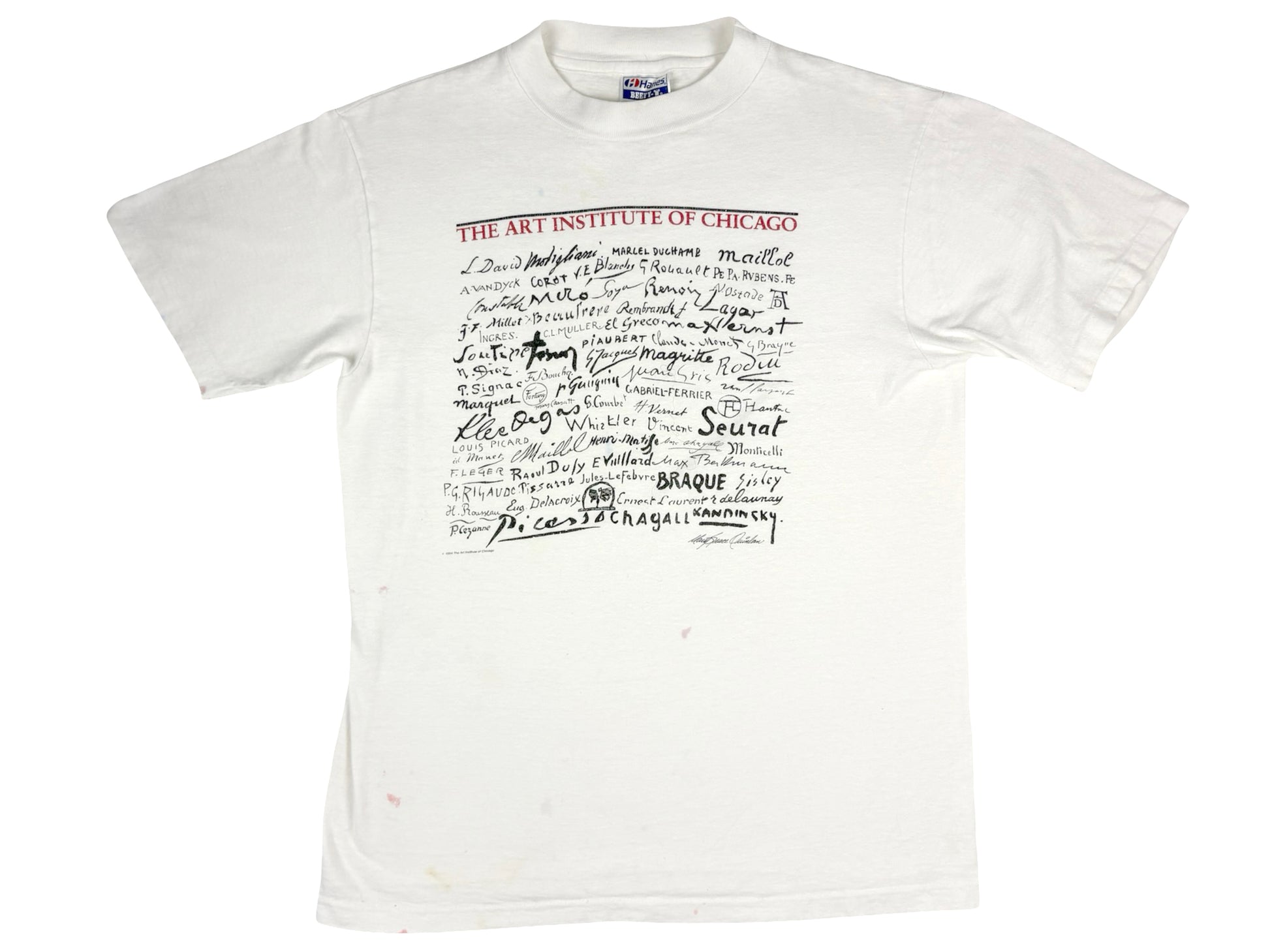 Vintage The Art Institute of Chicago Artist Signatures T-Shirt