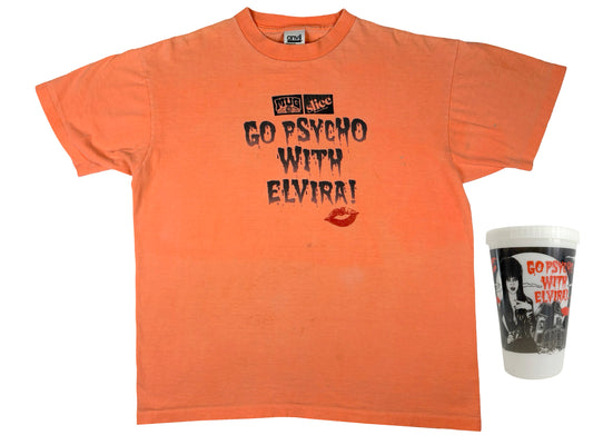 Vintage Elvira Go Psycho T-Shirt & Cup
