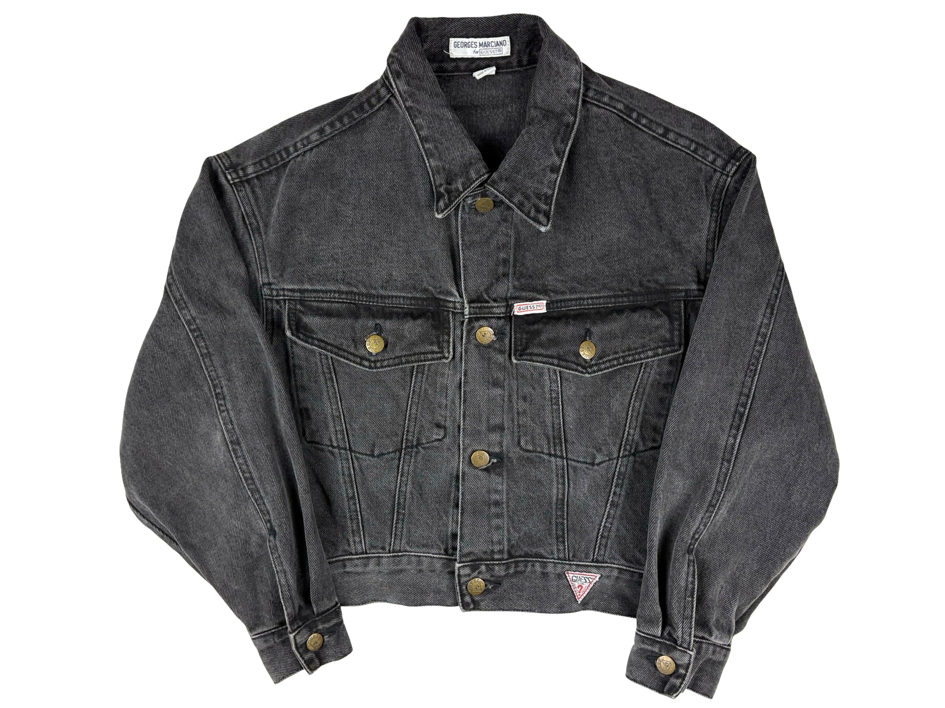 Vintage Georges Marciano Guess Black Cropped Denim Jacket