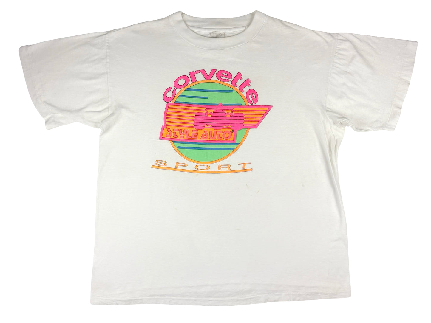 Vintage Style Auto Corvette Sport White T-Shirt