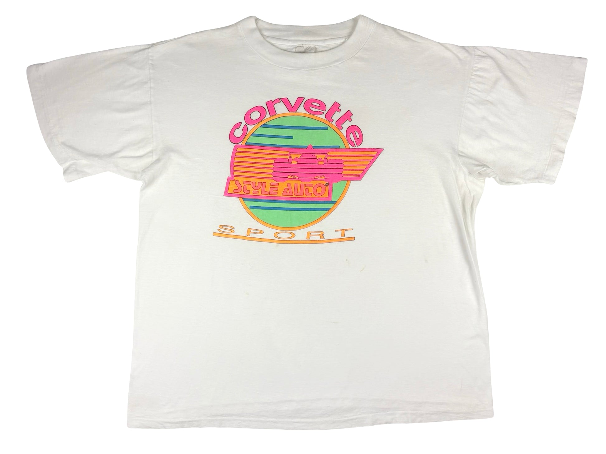 Vintage Style Auto Corvette Sport White T-Shirt