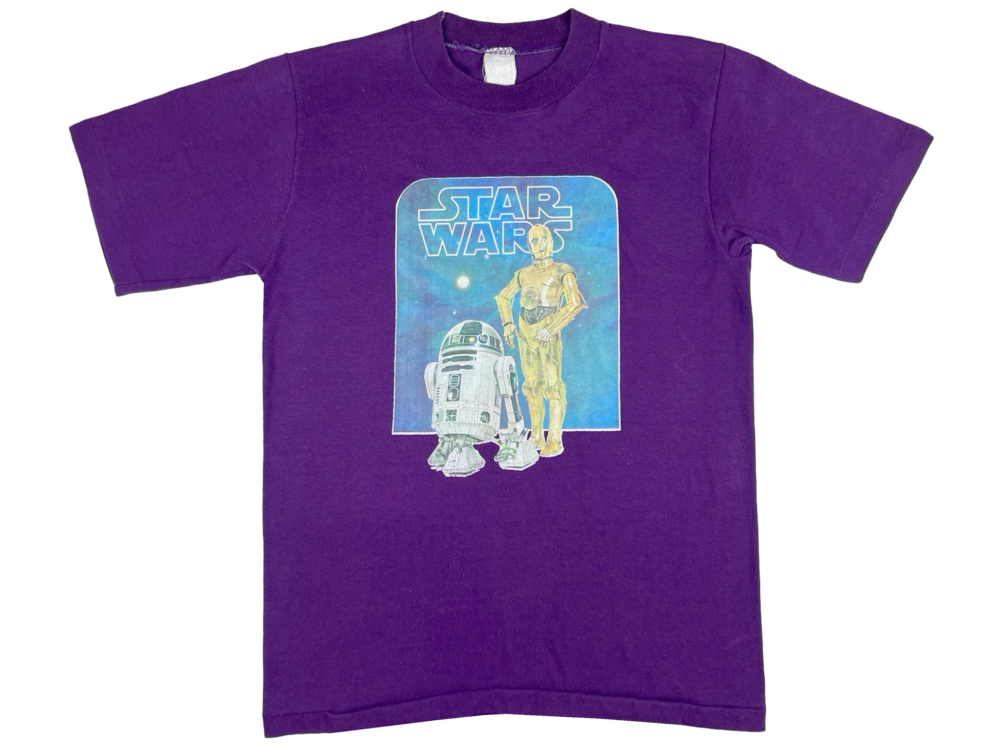 Vintage Star Wars C3-PO & R2D2 Movie Purple T-Shirt