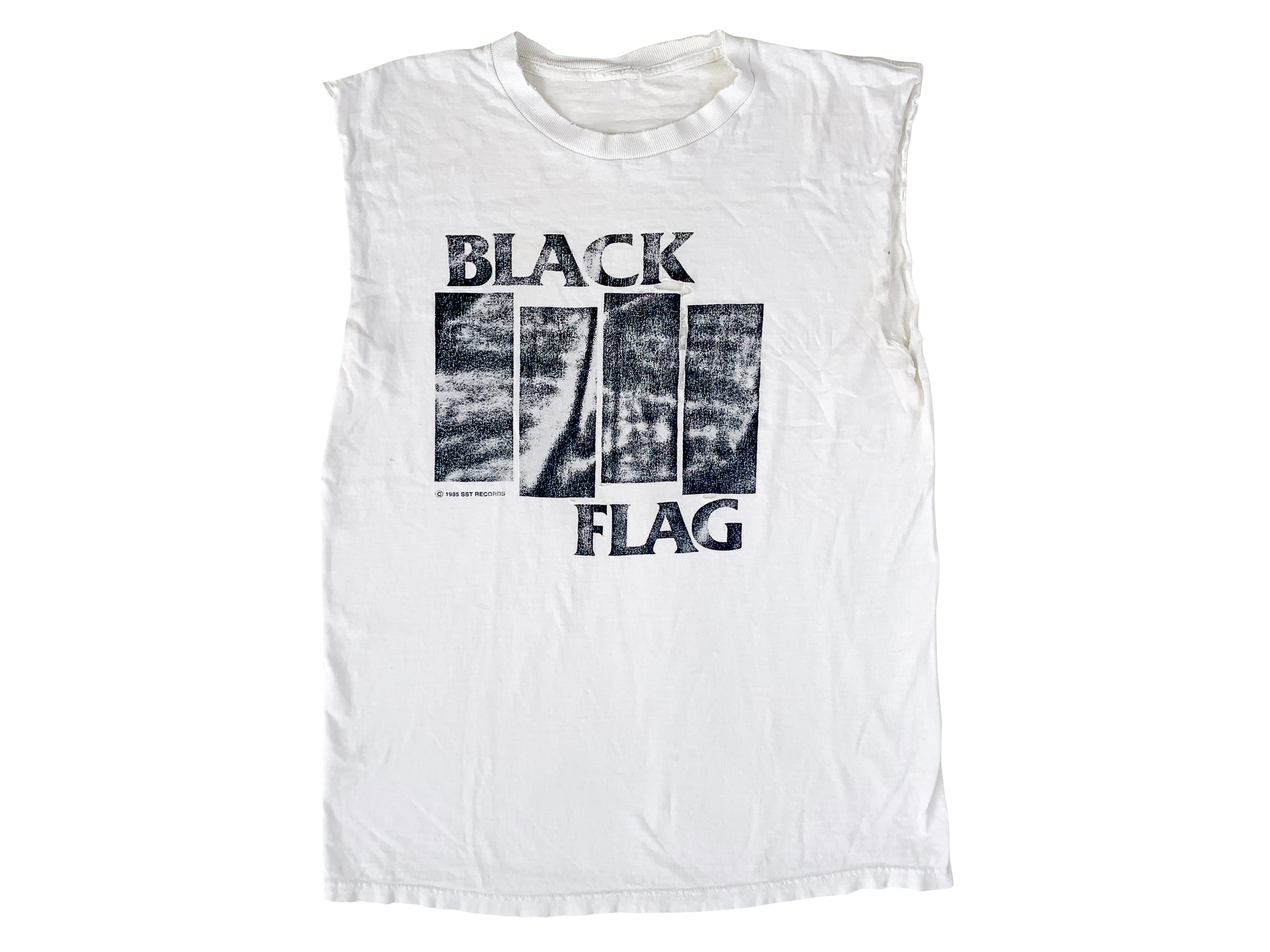 Vintage Black Flag Sleeveless White T-Shirt Punk Rock