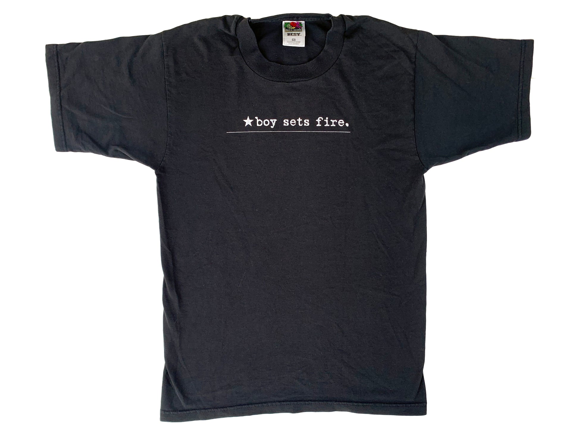 Vintage Boy Sets Fire 'The Day the Sun Went Out' Black T-Shirt Screamo Emo Indie hardcore band 90s 