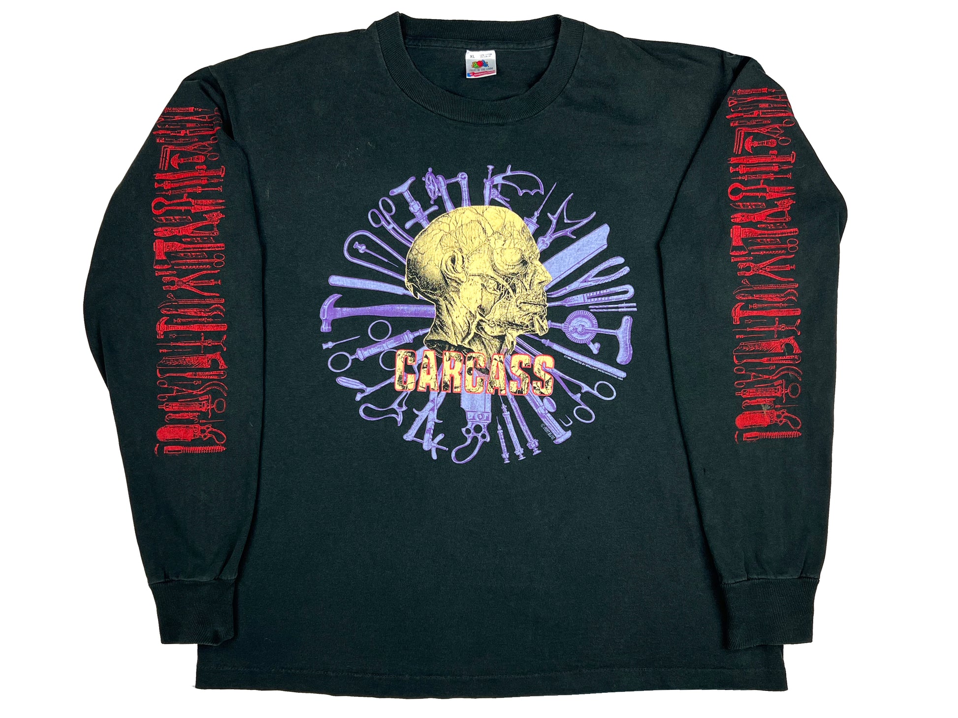 Vintage Carcass 'Tools of the Trade' 1992 Tour Black L/S Shirt