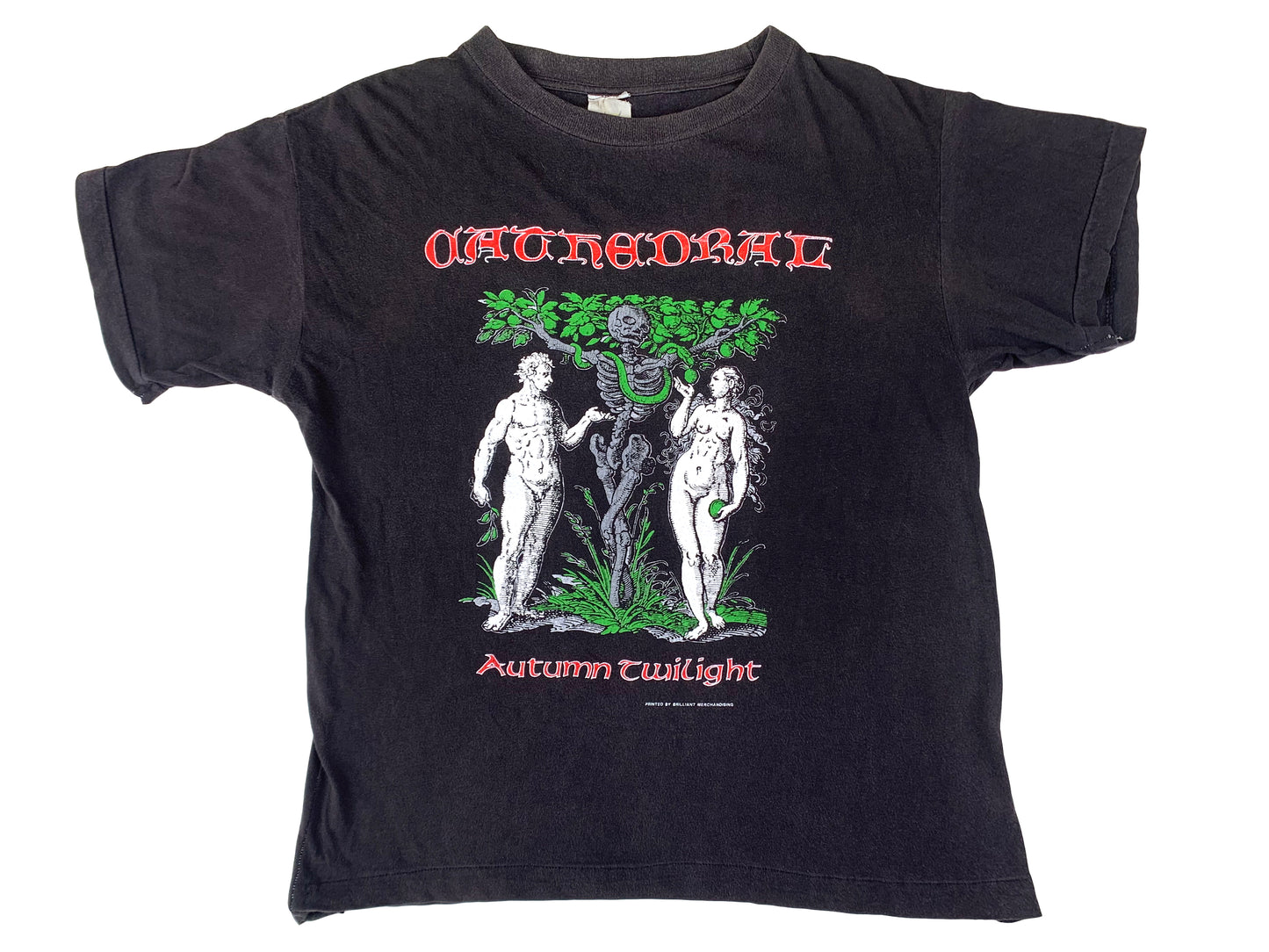Vintage Cathedral 'Autumn Twilight' Black T-Shirt Black Metal Death Metal Band 90s 80s hardcore Adam & Eve Tree of life Temptation of adam
