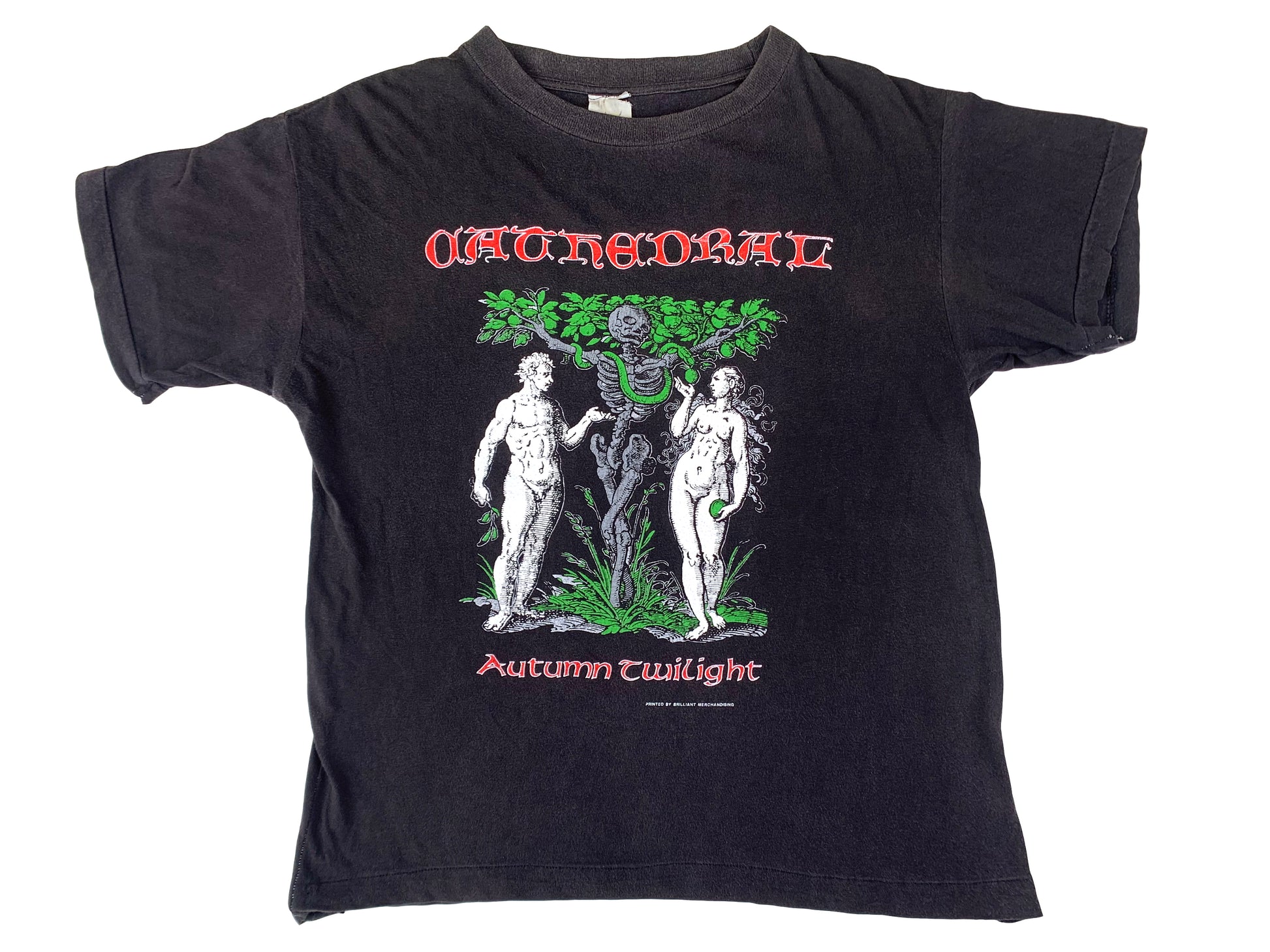 Vintage Cathedral 'Autumn Twilight' Black T-Shirt Black Metal Death Metal Band 90s 80s hardcore Adam & Eve Tree of life Temptation of adam