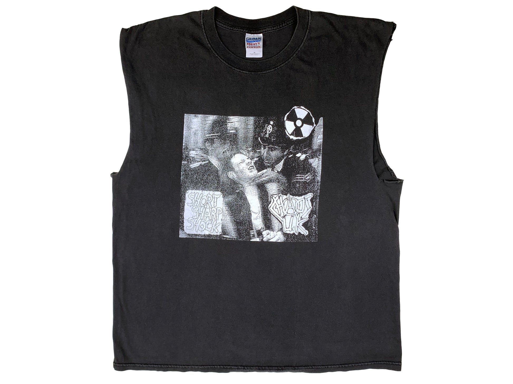 Chaos UK Short Sharp Shock Sleeveless Black T-Shirt