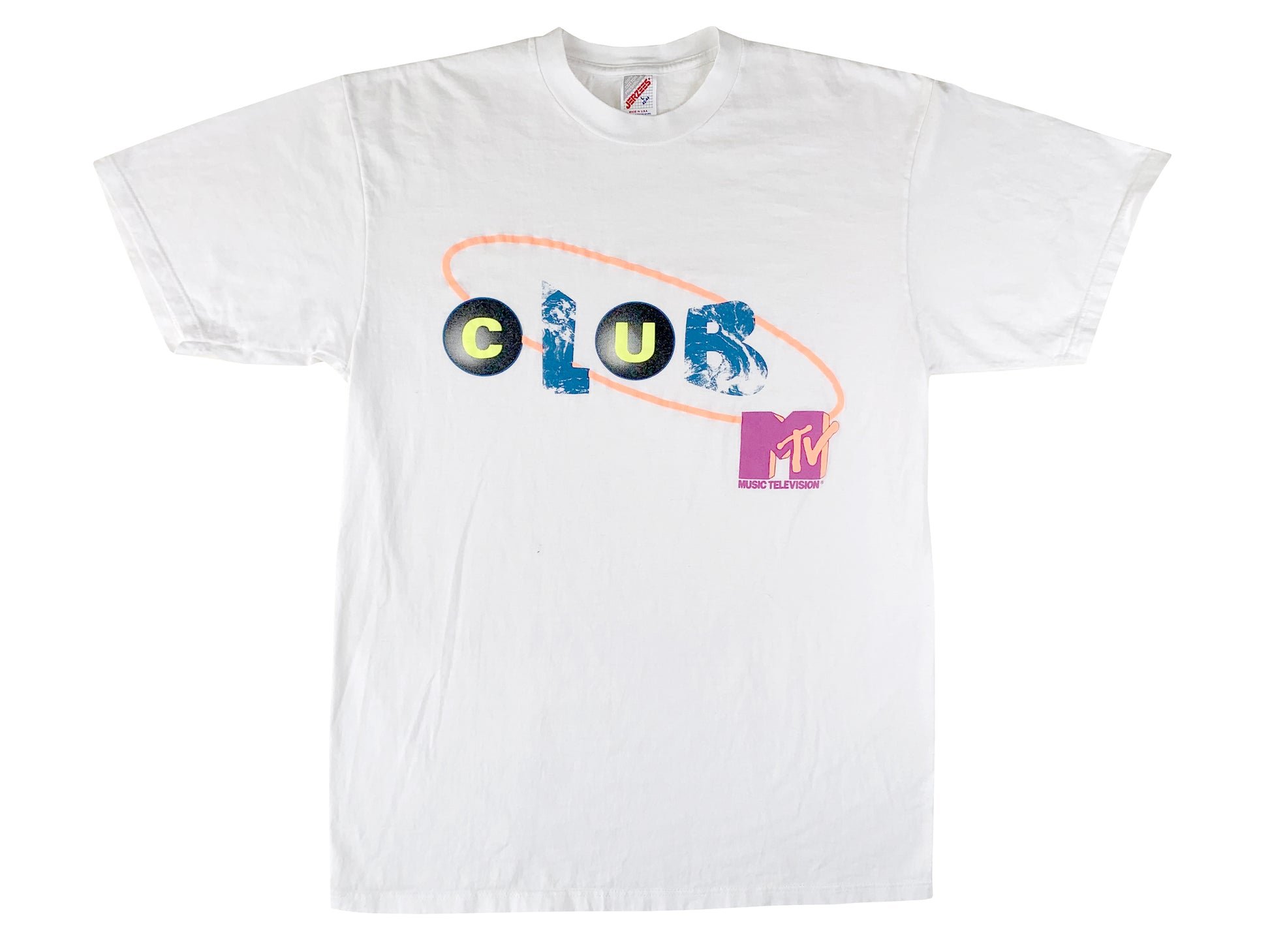 Vintage Club MTV White T-Shirt TV Show 80s 90s Dance Music