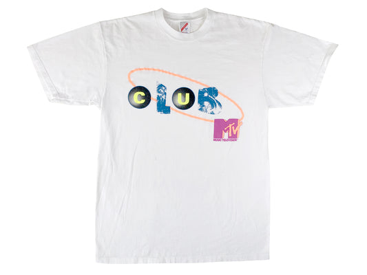 Vintage Club MTV White T-Shirt TV Show 80s 90s Dance Music