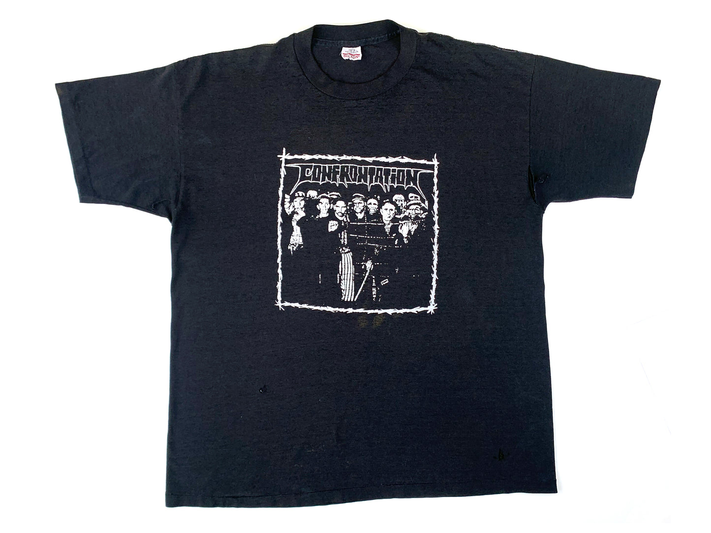 Vintage Confrontation Black T-Shirt Punk Rock Hardcore band