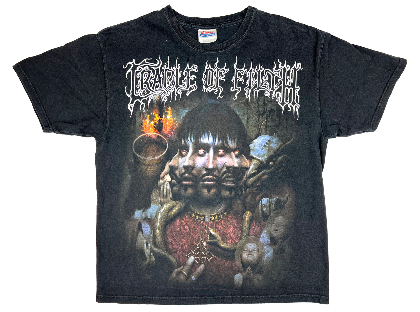 Vintage Cradle of Filth 'Godspeed on the Devils Thunder' Black T-Shirt Black Metal y2k