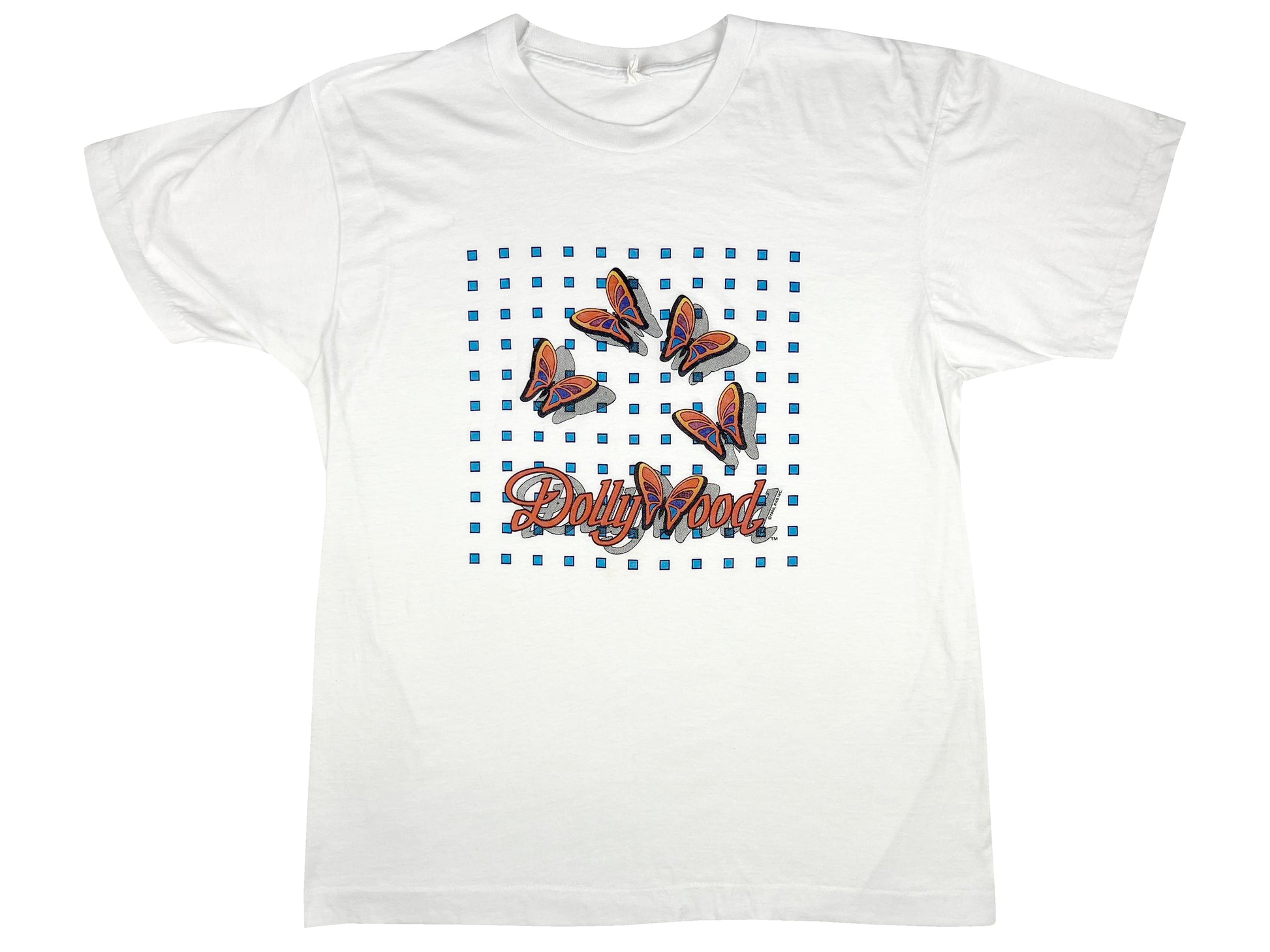 Vintage Dollywood Butterflies White T-Shirt