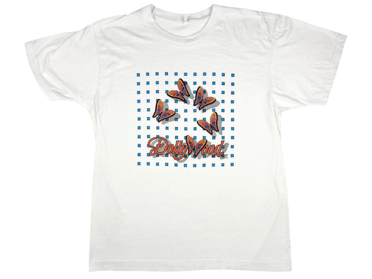 Vintage Dollywood Butterflies White T-Shirt