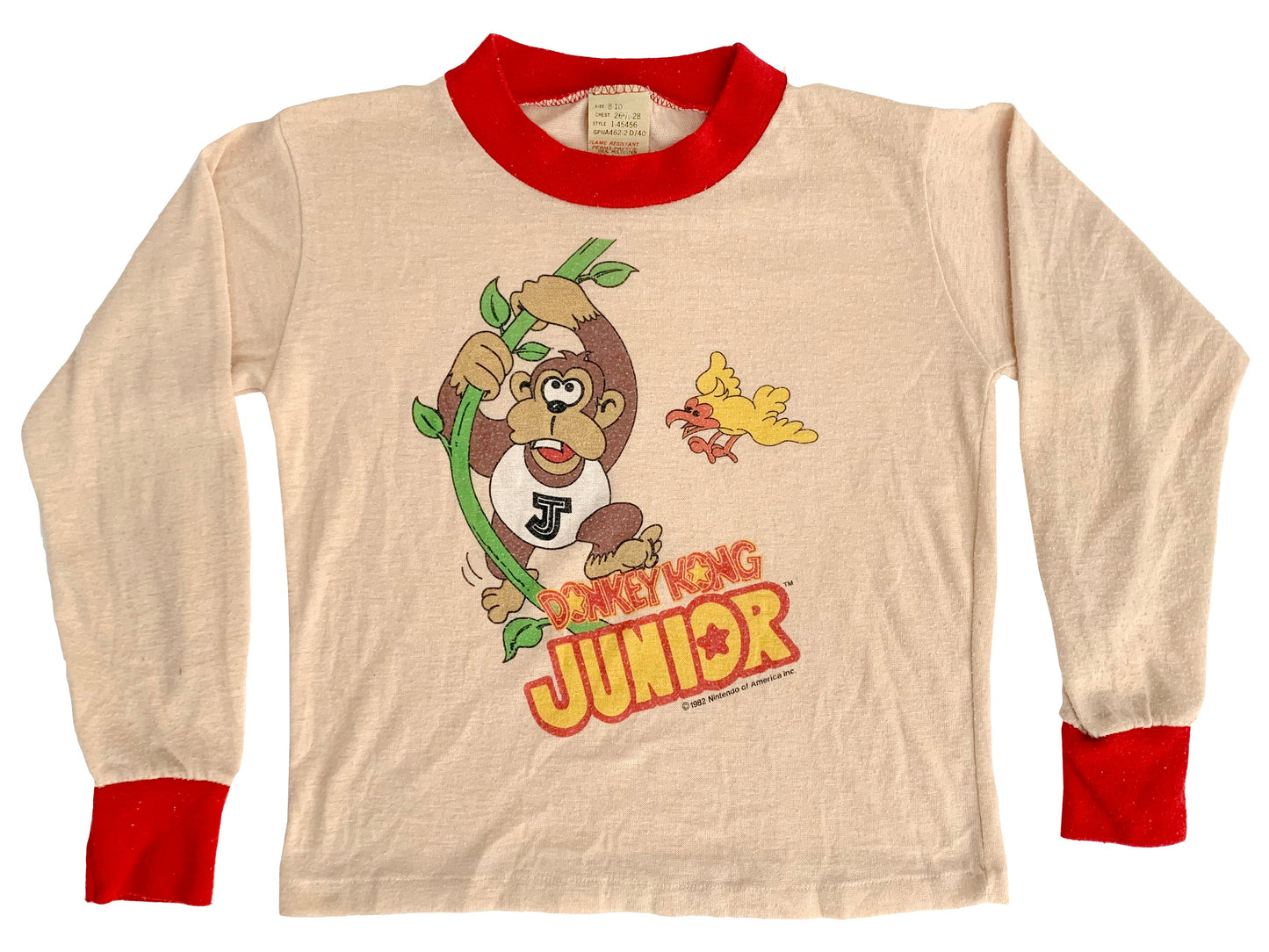 Vintage Donkey Kong Junior Pajama Top 80s Video game Nintendo Arcade