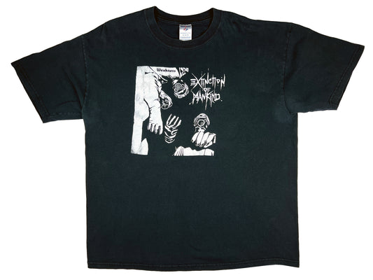 Vintage Extinction of Mankind 'Weakness EP' Black T-Shirt hardcore punk band