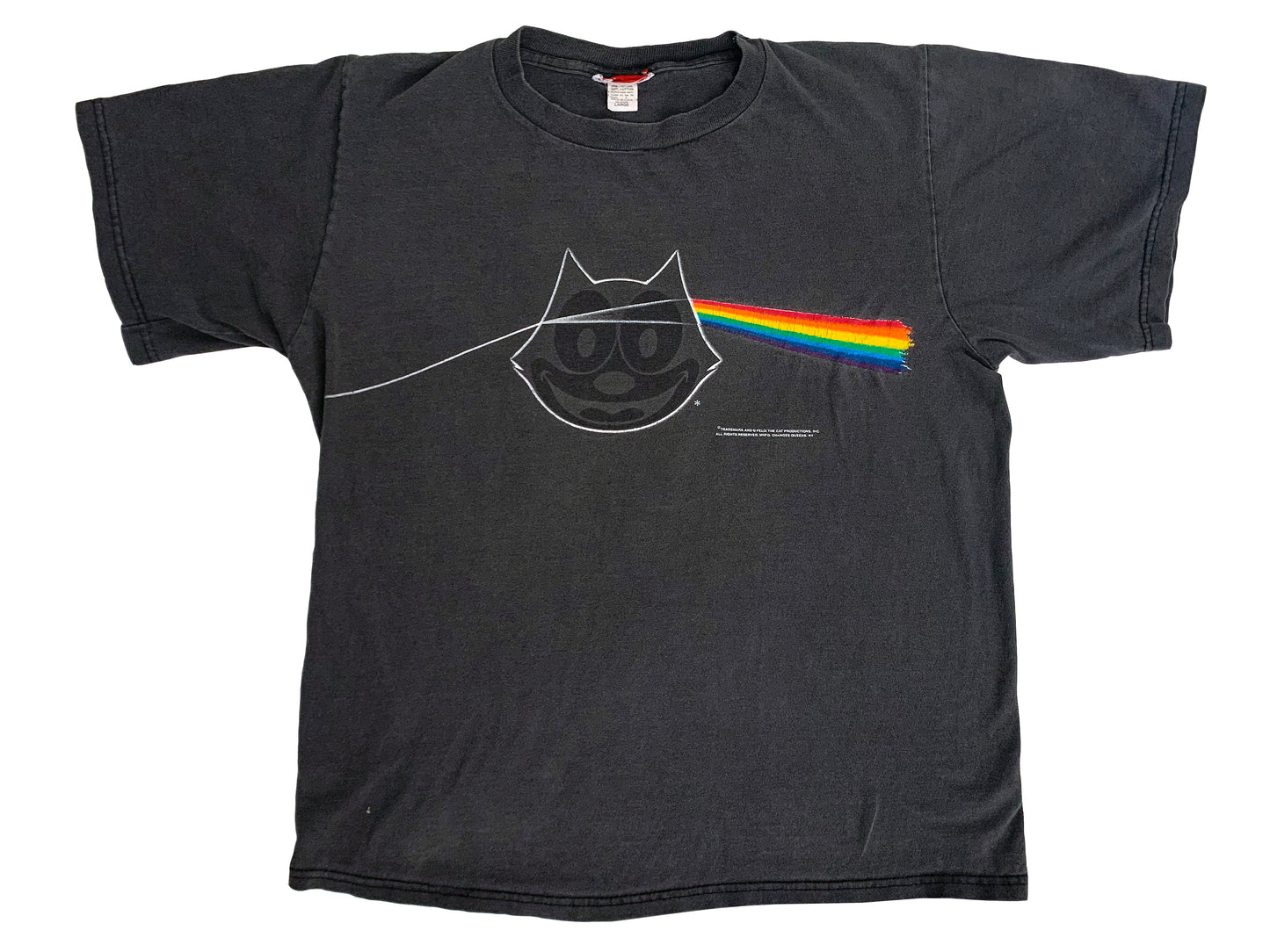 Vintage Felix The Cat x Pink Floyd Black T-Shirt y2k