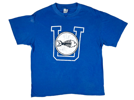 Vintage Fishbone 'Underdog' 1987 Tour blue T-Shirt Hardcore Metal Punk band 08s