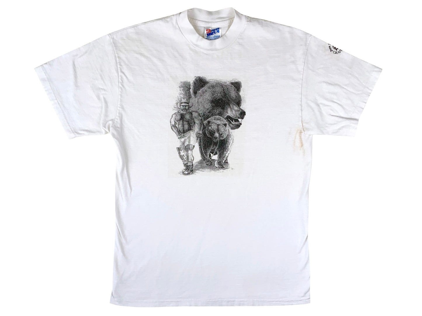 Vintage Gay Bear Illustration White T-Shirt