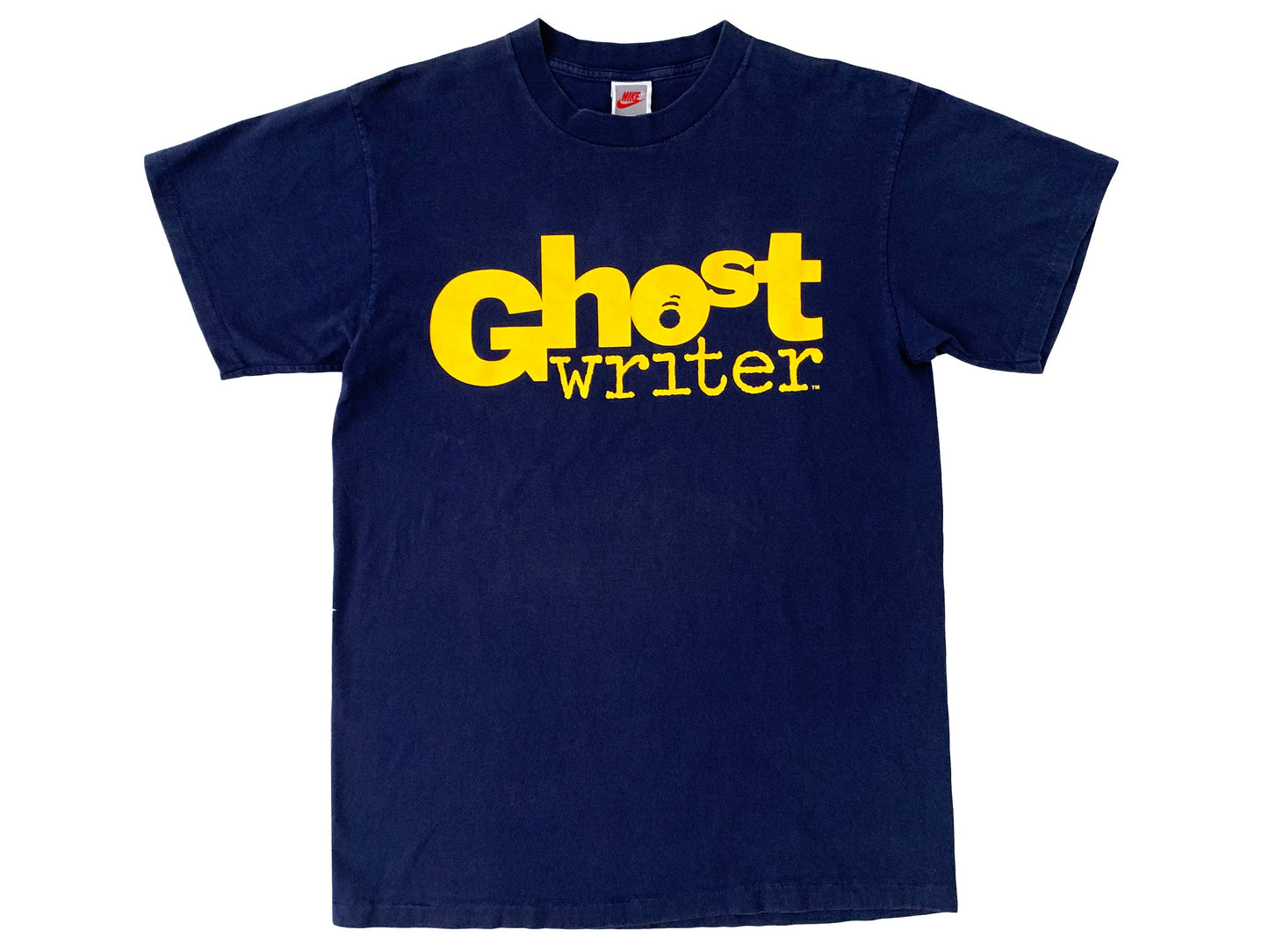 Vintage Ghost Writer x Nike Blue T-Shirt 80s 90s Comedy Movie 