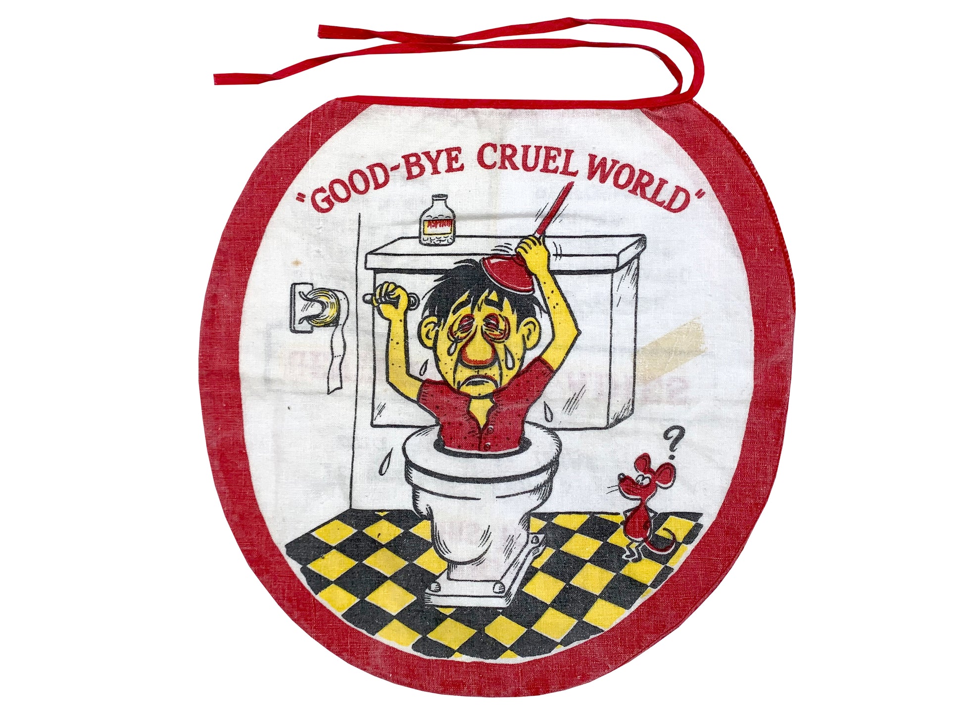 Vintage Goodbye Cruel World Toilet Seat Cover