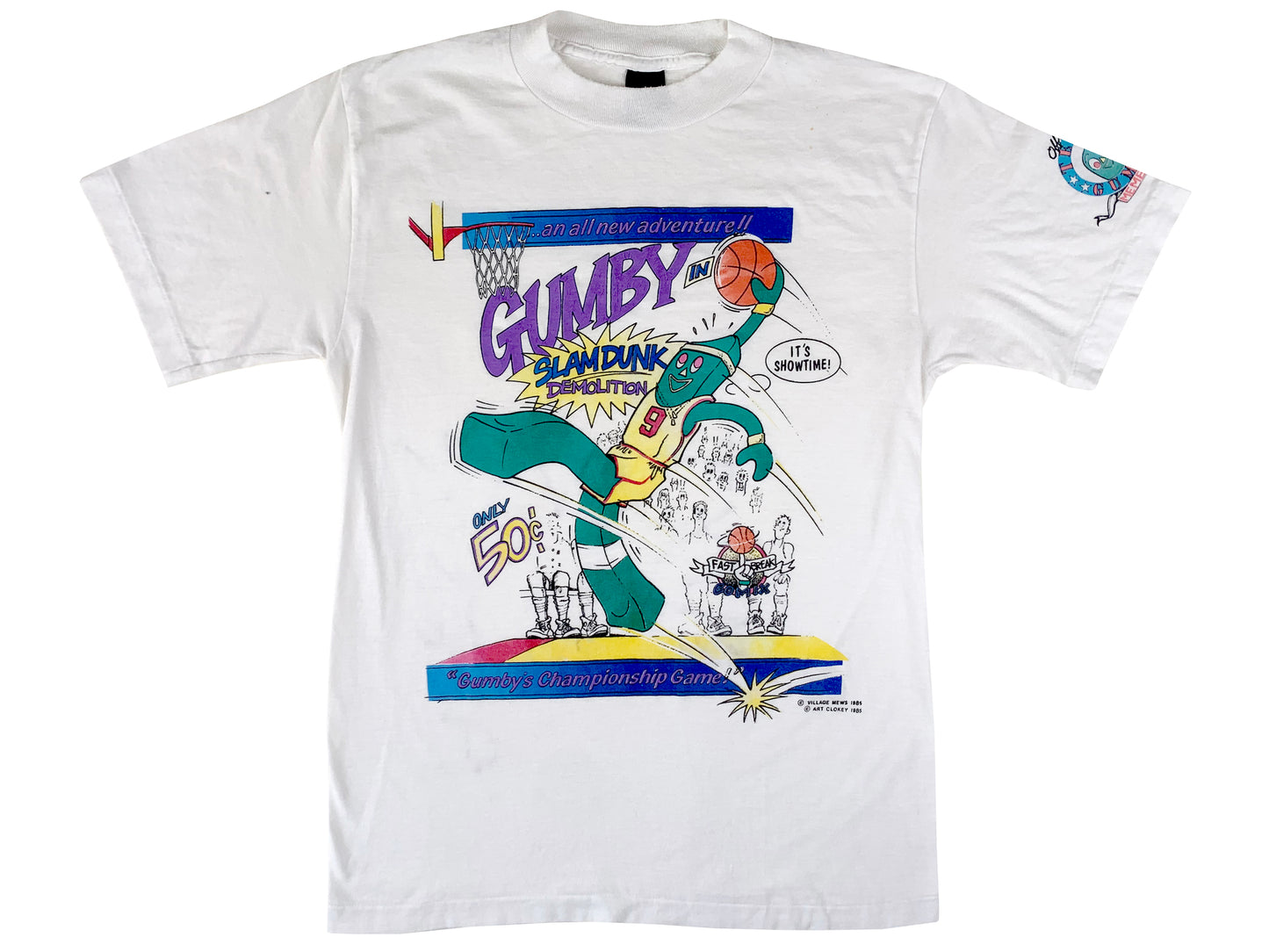 Vintage Gumby Slam Dunk White T-Shirt