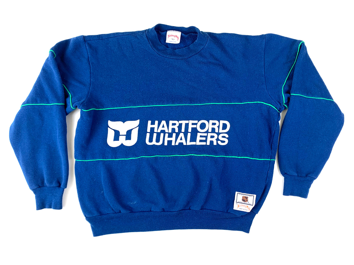 Vintage Hartford Whalers Blue Sweatshirt NHL 80s