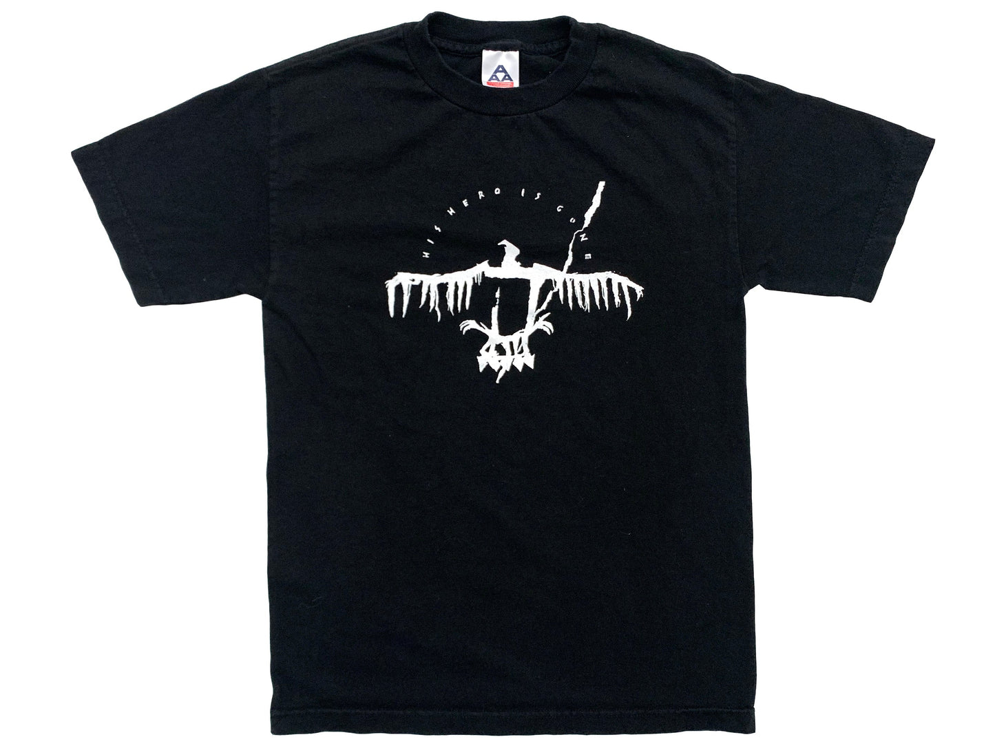 Vintage His Hero Is Gone Black T-Shirt Band Hardcore Crust Punk Metal 