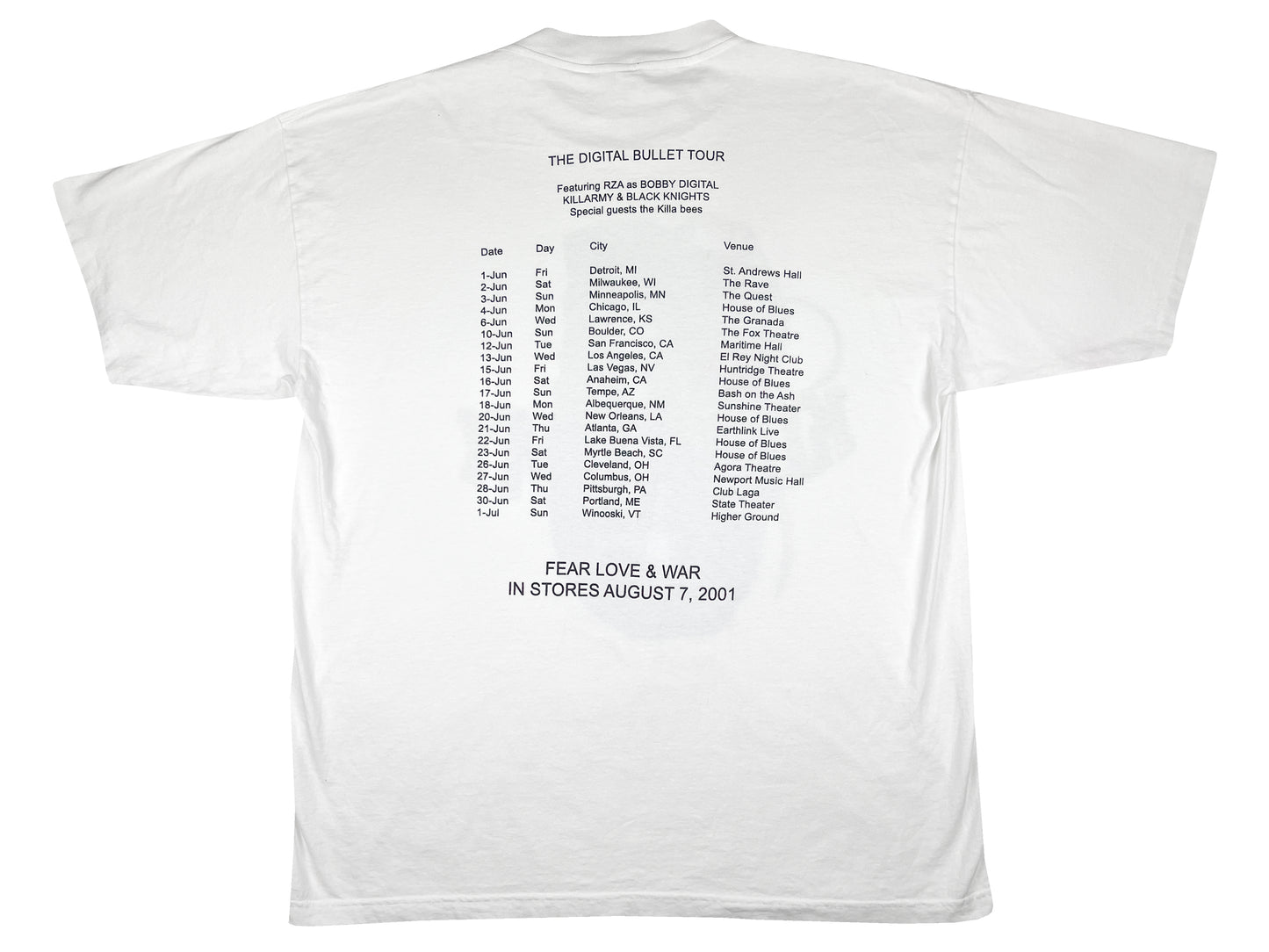 Killarmy 'Digital Bullet' 2001 Tour T-Shirt