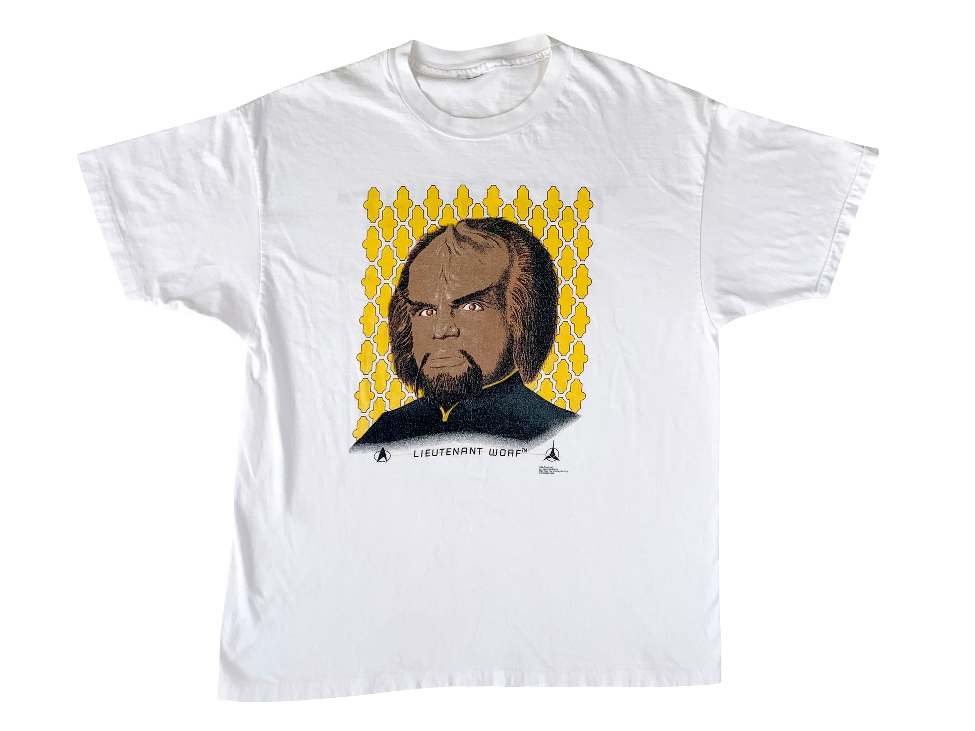 Vintage Star Trek Lieutenant Worf White T-Shirt